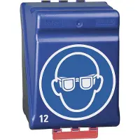 Gebra veiligheidsopbergdoos SecuBox-Maxi 12, ABS, voor 12 brillen, blauw, L236xB315xH200 mm, stof- en spatwaterdicht