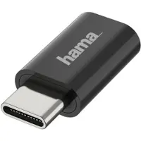 Hama 00200310, Micro USB, USB-C, zwart