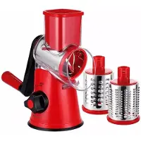King Hoff KH-1651 - Multifunctionele Trommelrasp - RVS - 3 Verwisselbare Bladen - BPA-vrij