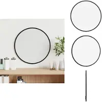 vidaXL Wandspiegel rond Ø30 cm zwart