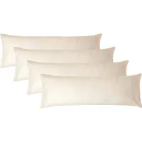 Homescapes Kussensloop 50x140 cm voor Lichaamskussen Set van 4 – Crème – 100% Egyptisch Perkal Katoen – 200 TC