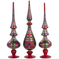Goodwill Kerstboom Glas Goud-Rood H 41 cm Voordeelaanbod Set van 3 Stuks