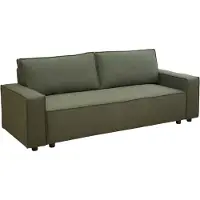 Oviala - Groene 3-zits stoffen converteerbare zitbank L 220 cm - Franck