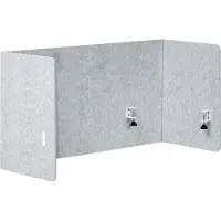 Beliani SOLOA - Bureauscherm - Grijs - 120 x 60 cm - Polyester