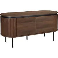 Oviala - Rechthoekige tv-kast met 2 deuren L120 cm donker houtlook - Hemera