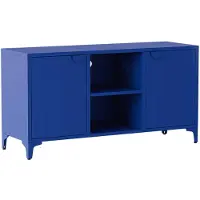 Oviala - Moderne buffetkast met 2 deuren L120 cm van donkerblauw metaal - Funky