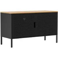 Oviala - Moderne buffetkast met 2 deuren L100 cm van zwart metaal - Punchy