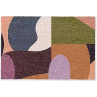 MuchoWow Deurmat 60x40 cm - Droogloopmat Vormen - Abstract - Kleuren - Vierkant - Mat voor binnen - Schoonloopmat - Deurmatten met print