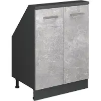 Vicco Keukenkast voor schuine wand R-Line Beton 60 cm met 2 deuren, Model 58251