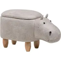 Beliani HIPPO - Hocker - Lichtgrijs - Kunstleer