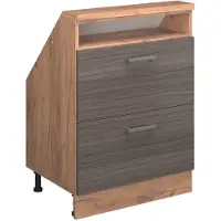 Vicco R-Line Keukenkast voor schuine wand – 60 cm met 2 laden Edel grijs/gouden eik