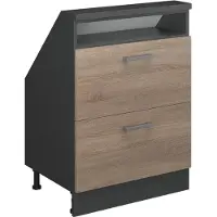 Vicco R-Line Keukenkast voor schuine wand – 60 cm met 2 laden Sonoma/antraciet