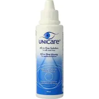 Unicare - Alles-in-één - 6 x 100 ml - Hoge Kwaliteit lenzenvloeistof voor zachte contactlenzen - Voordeelverpakking - Reisformaat