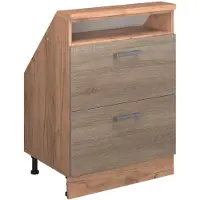 Vicco R-Line Keukenkast voor schuine wand – 60 cm met 2 laden Sonoma/Goudkraft eik