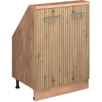 Vicco R-Line Keukenkast voor schuine wand – 60 cm met 2 deuren Artisanaal eiken/Goudkraft eiken