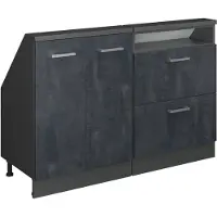 Vicco R-Line Keukenkast voor schuine wand – 120 cm Set van 2 Zwart beton/antraciet