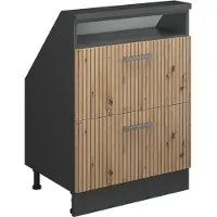 Vicco R-Line Keukenkast voor schuine wand – 60 cm met 2 laden Artisanaal eiken/antraciet