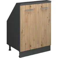 Vicco R-Line Keukenkast voor schuine wand – 60 cm met 2 deuren Artisanaal eiken/antraciet