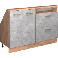 Vicco R-Line Keukenkast voor schuine wand – 120 cm Set van 2 Beton/gouden eik