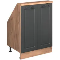 Vicco R-Line Keukenkast voor schuine wand – 60 cm met 2 deuren Antraciet Landhuis/Goud Kraft Eik