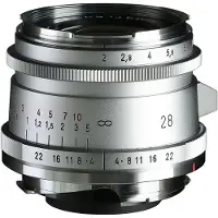 Voigtländer Ultron 28mm F/2 ASPH Type II Leica M Mount zilver