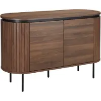 Oviala - Modern rechthoekig 2-deurs dressoir L120 cm donker hout - Hemera
