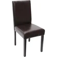 Mendler Eetkamerstoel Littau, keukenstoel Stoel, kunstleer ~ bruin, donkere poten