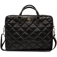 GUESS PU Gegraveerde 4G Metalen Logo Computertas 15/16 - zwart (16"), Laptoptas, Zwart
