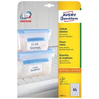 Avery Vriezeretiketten L7971-25 Permanent klevend A4 Wit 38,1 x 21,2 mm 25 Vellen à 65 Etiketten