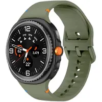 Strap-it Siliconen bandje met gespsluiting - geschikt voor Samsung Galaxy Watch 8 - 40mm / Galaxy Watch 8 - 44mm / Galaxy Watch 8 Classic (legergroen)