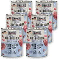 Mac'S Kittenvoer Natvoer Blik 98,9% Kalf & Kippenhartjes 6 x 800g