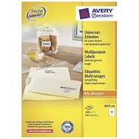 Avery Zweckform 3653, Universele etiketten, Ultragrip, wit, 200 vel, 14 per vel, 105 x 42,3 mm