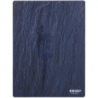 Cook Concept snijplank/serveerplank van glas - rechthoek - blauw met zwart marmer print - 40 x 30 cm