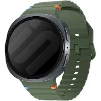 Strap-it Wave siliconen bandje met gespsluiting - geschikt voor Samsung Galaxy Watch 8 - 40mm / Galaxy Watch 8 - 44mm / Galaxy Watch 8 Classic (legergroen)