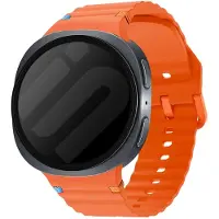 Strap-it Wave siliconen bandje met gespsluiting geschikt voor Samsung Galaxy Watch 9 (40/44mm) / Watch 8 (40/44mm) / 8 Classic (46mm) - oranje