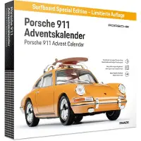Sonstige Verlage Adventskalender - 67299 Porsche 911 met Surfplank - Sport Auto - Speciale Limited Editie! - Metalen Modelbouwpakket - 1:43