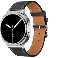 Strap-it Classic leren bandje met gespsluiting - geschikt voor Samsung Galaxy Watch 8 - 40mm / Galaxy Watch 8 - 44mm / Galaxy Watch 8 Classic (zwart)