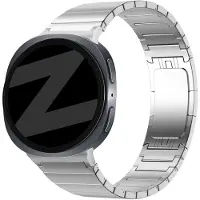 Bandz Titanium band ‘One Bead’ - Hoogwaardig titanium bandje geschikt voor Samsung Galaxy Watch 8 - 40mm / Galaxy Watch 8 - 44mm / Galaxy Watch 8 Classic - Inclusief inkort set (zilver)