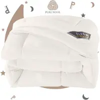 Sleep Comfy - Premium 4-seizoenen Wollen Dekbed - 200x220 cm - 100% Zuiver Australische Scheerwol - Anti Allergie Dekbed - Comfort & Ademend - 3 in 1 - Tweepersoons Dekbed - Zomerdekbed & Winterdekbed
