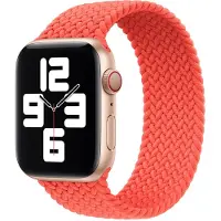 Apple Gevlochten solobandje voor de Watch | 44/45/46/49 mm - Maat 5 - Electric Orange