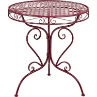 Beliani ALBINIA - Tuintafel - Bordeaux - 70 x 70 cm - IJzer