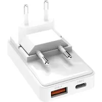 SBS Flexibele wandlader van 20 W met opklapbare stekker, geschikt voor MacBook Neo.