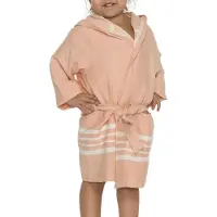 Lalay Hamam badjas Sun kids melon van Lalay - korte badjas met capuchon (maat S t/m XXL) (10+ kleuren)