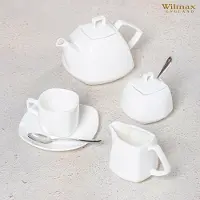 Wilmax - Theekopje & Schotel - 200 ml - Porselein Vierkant