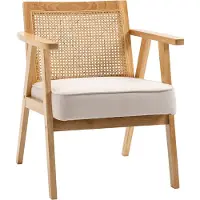 HOMCOM -Sessel-Polyester, Kautschukholz-69L x 63B x 78H cm-Cremeweiß
