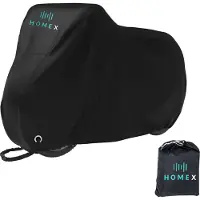 Homex Fietshoes - Universeel voor alle fietsen - Fietshoes voor 1 of 2 fietsen - Hoes voor scooter - 420D Oxford - Waterdicht - Ultra sterk - Incl. opbergzak