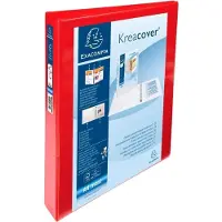 Exacompta Kreacover 25 mm Presentatieringband PP (Polypropeen) A4+ 4 Ringen Rood 51846RE 10 Stuks