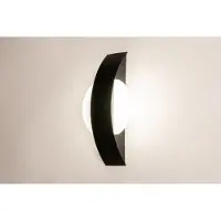 Lumidora Wandlamp 74532 - Voor binnen - BUITENUFO - Ingebouwd LED - 3.0 Watt - 300 Lumen - 2700 Kelvin - Zwart - Kunststof - Badkamerlamp - IP21
