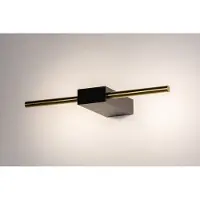Lumidora Wandlamp 74630 - Voor binnen - CHANDLER - Ingebouwd LED - 3.0 Watt - 300 Lumen - 2700 Kelvin - Zwart - Goud - Messing (kleur) - Metaal - Badkamerlamp