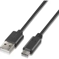 Aisens A107-0051, 1 meter, USB-A, USB-C, USB 2.0, zwart